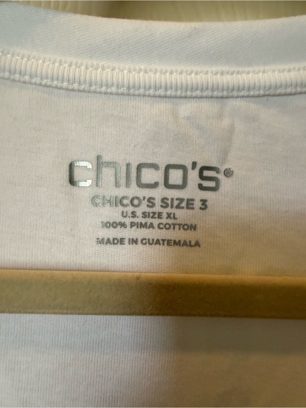 # Chico's XL Alabaster Floral Everyday 3/4 Sleeve Tee - Picture 2 of 8